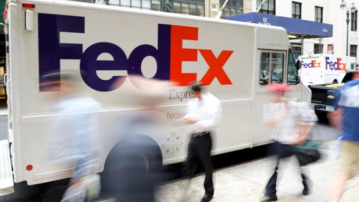 Het logo van FedEx